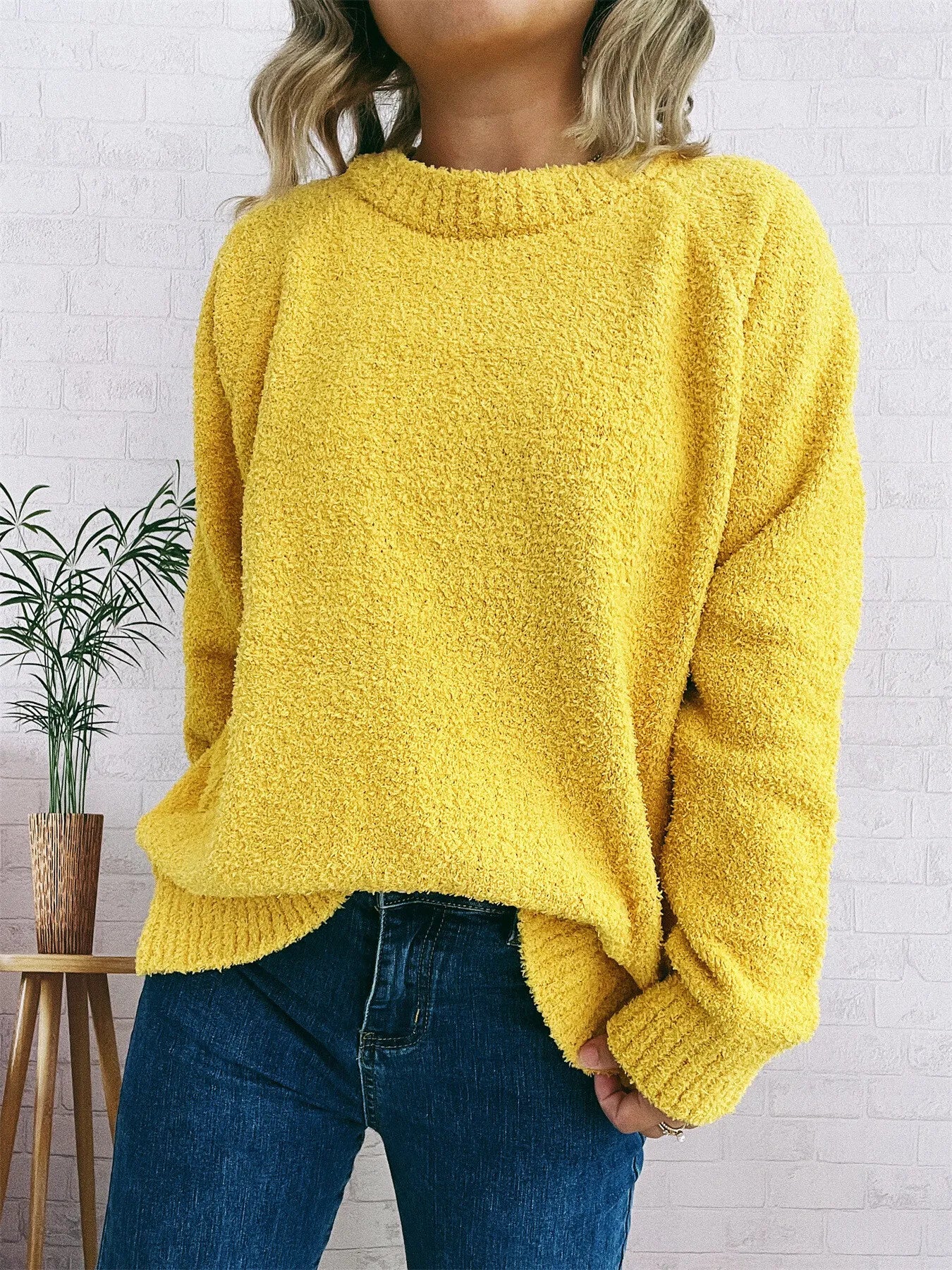 Round Neck Raglan Sleeve Sweater OutfitFlow