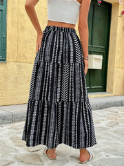 Printed High Waist Skirt OutfitFlow