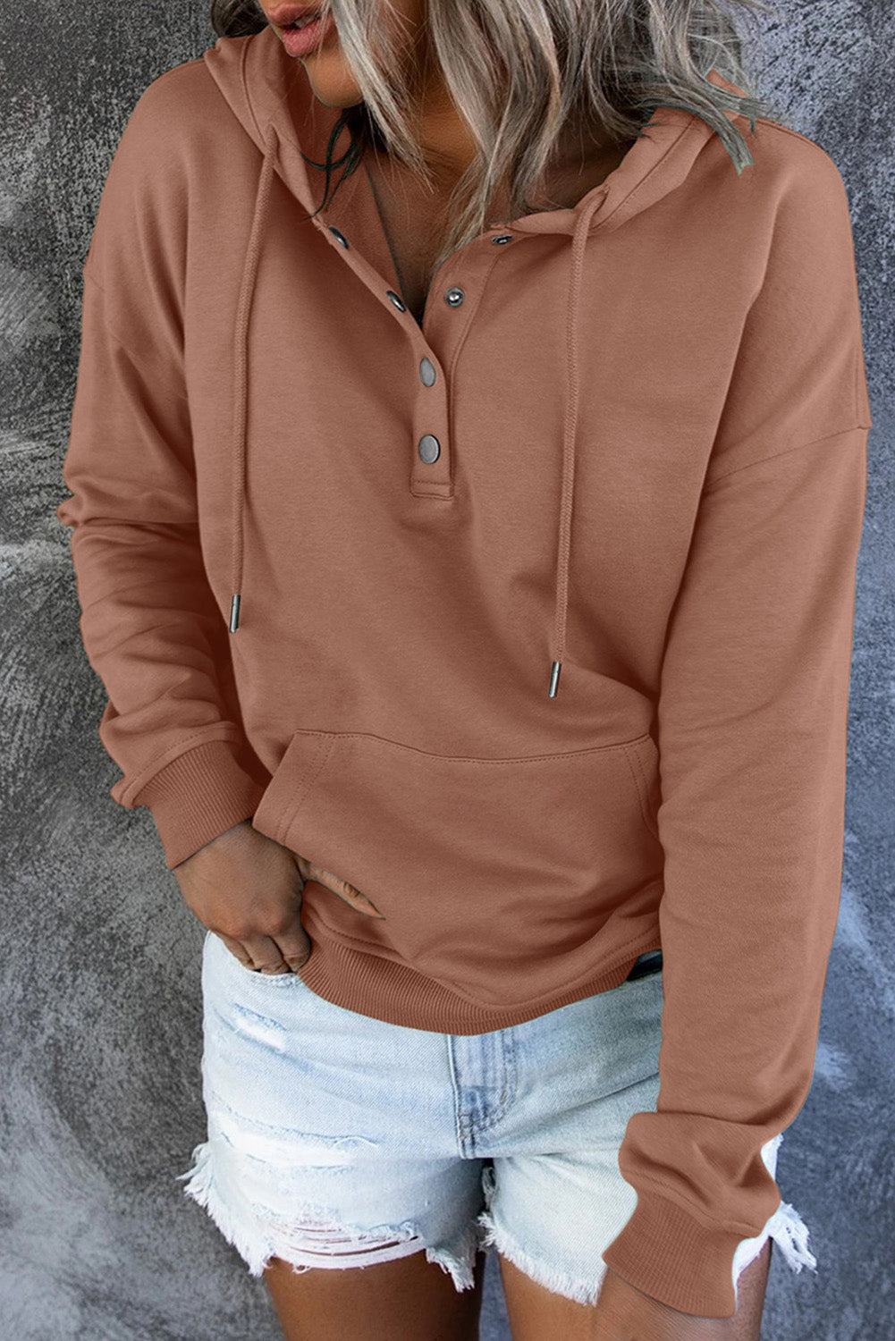 Outfit Flow - Dropped Shoulder Long Sleeve Hoodie with Pocket