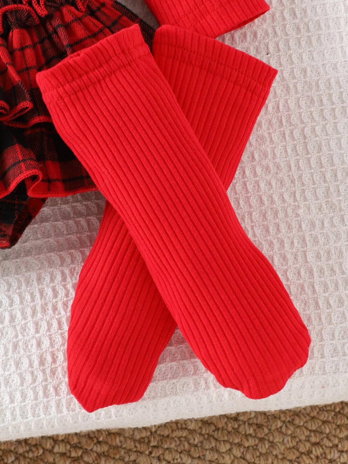 Children's Christmas Ruffle Trim 4-Piece Set OutfitFlow