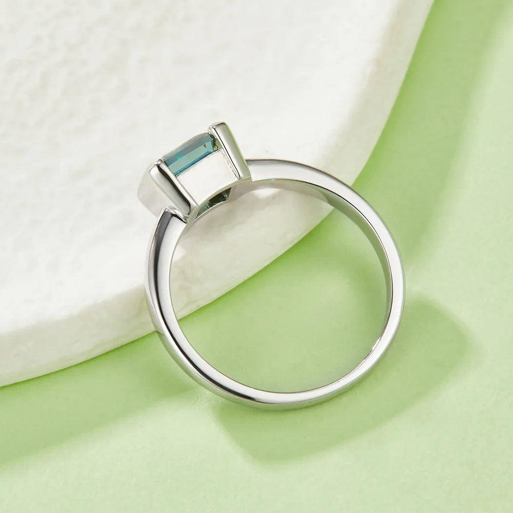 1 Carat Moissanite 925 Sterling Silver Ring OutfitFlow