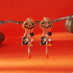 Halloween Pumpkin Drop Earrings OutfitFlow