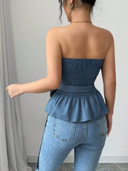 Flower Smocked Tube Top OutfitFlow