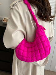 Outfit Flow - Bubble Texture Ruched Strap Quilted Shoulder Bag