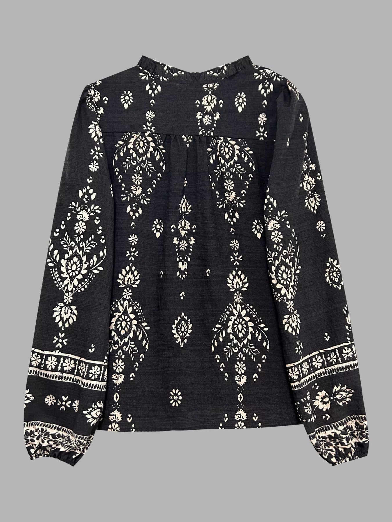 Printed Long Sleeve Blouse OutfitFlow
