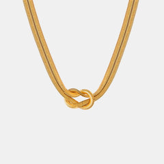 Titanium Steel Knot Necklace OutfitFlow