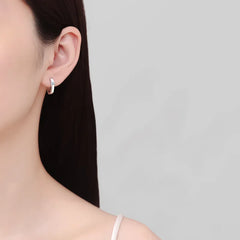 925 Sterling Silver Moissanite Huggie Earrings OutfitFlow