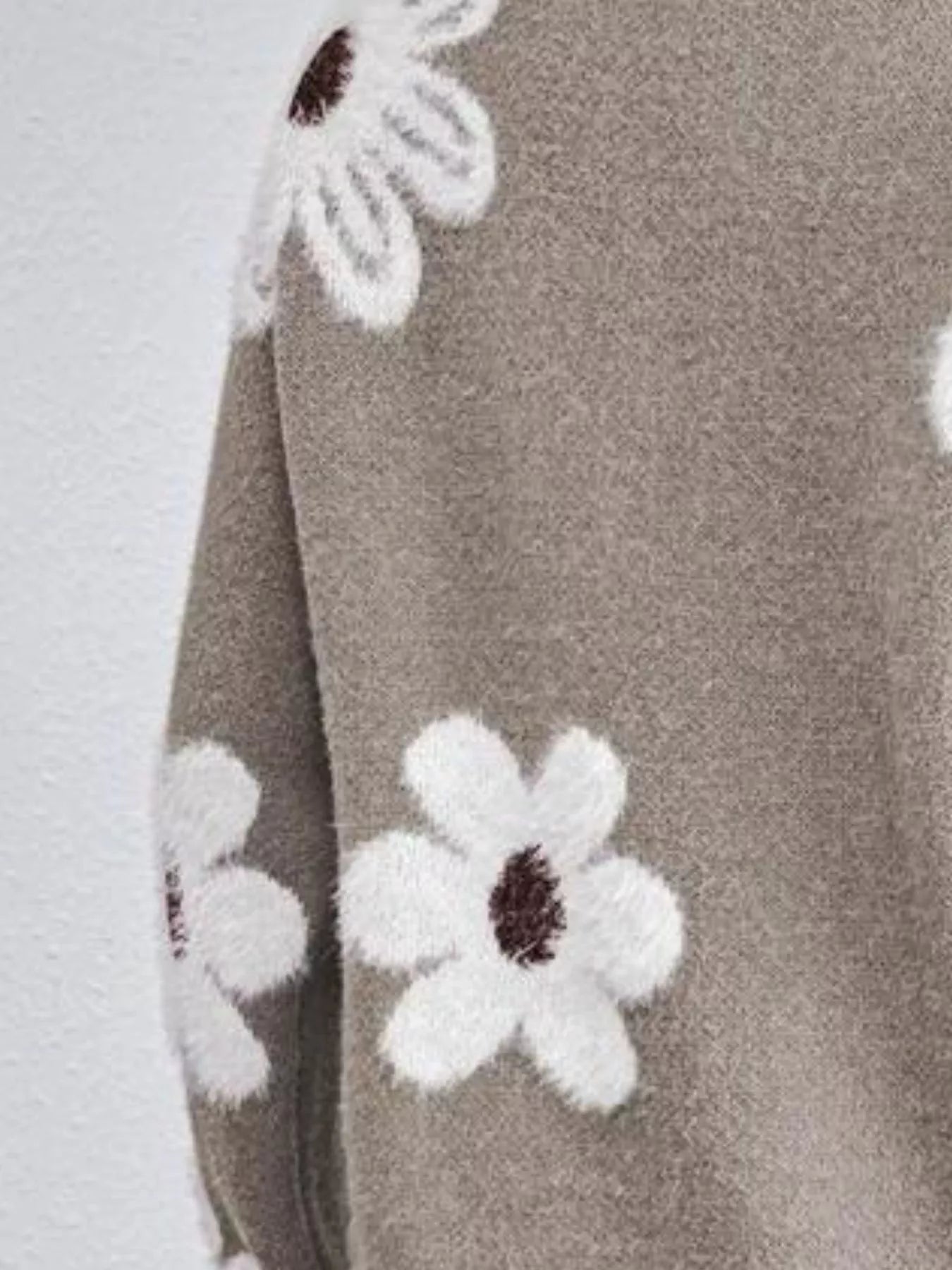 Floral V-Neck Long Sleeve Sweater OutfitFlow