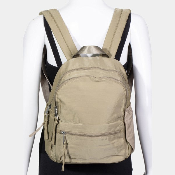 Outfit Flow - Fame Nylon Multi Pocket Backpack Bag