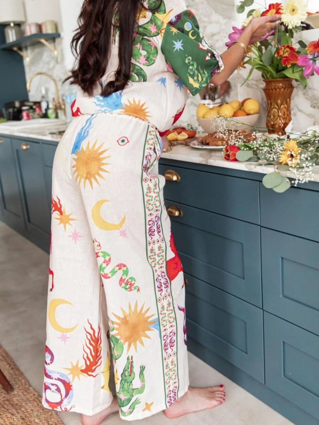 Printed Half Sleeve Shirt and Pants Set OutfitFlow