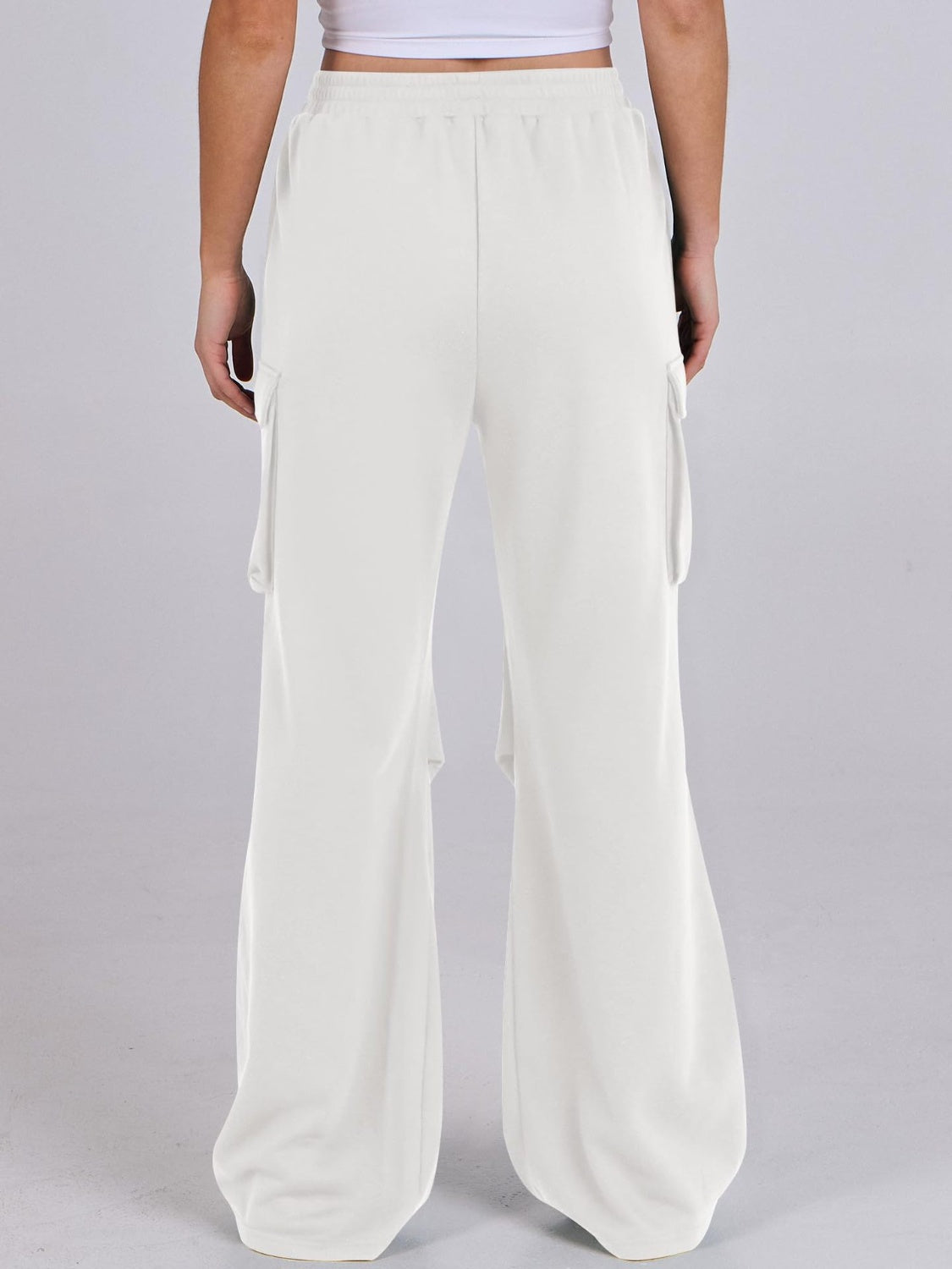 Outfit Flow - Elastic Waist Wide Leg Pants with Pockets