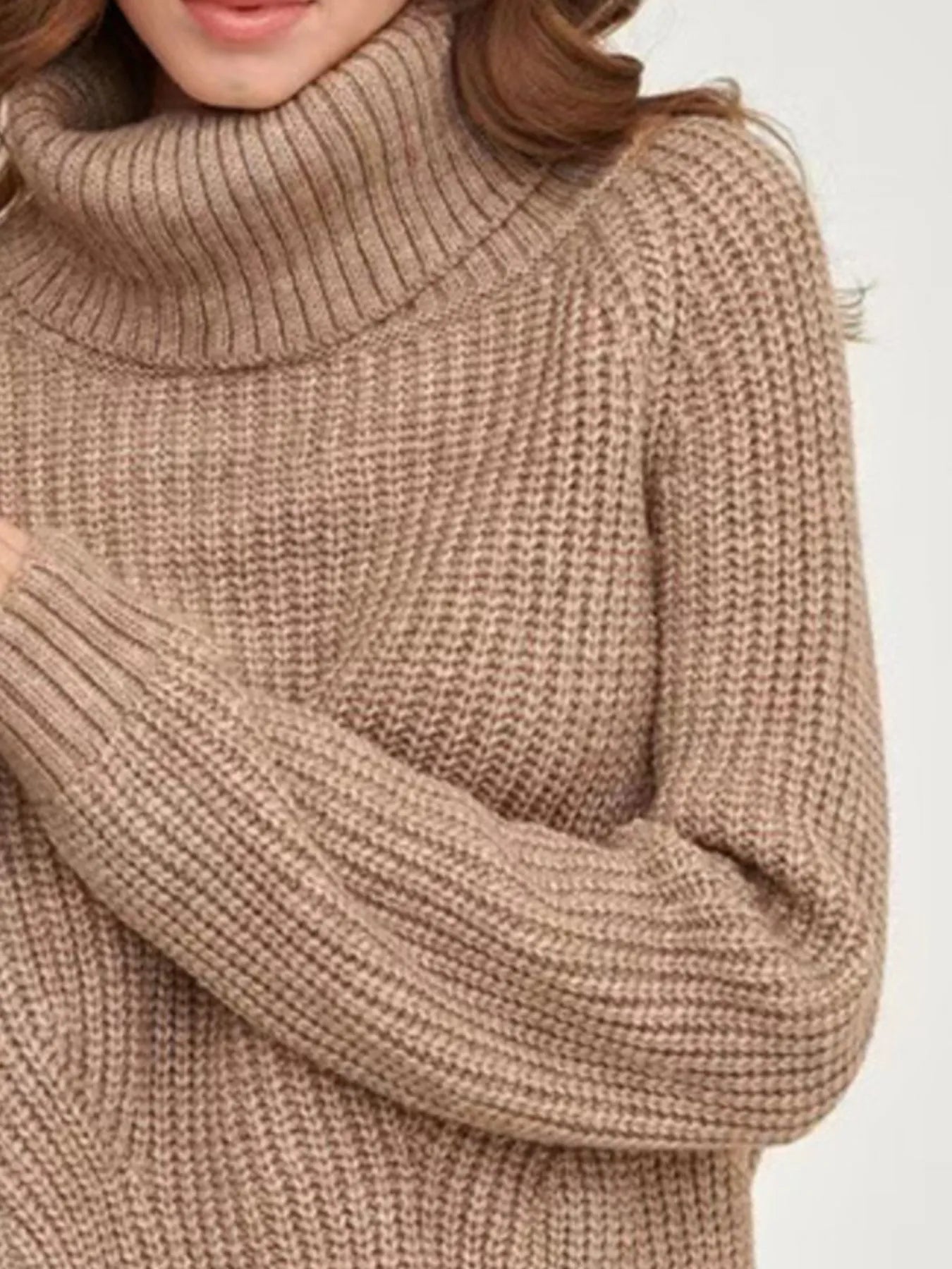 Turtleneck Long Sleeve Sweater OutfitFlow