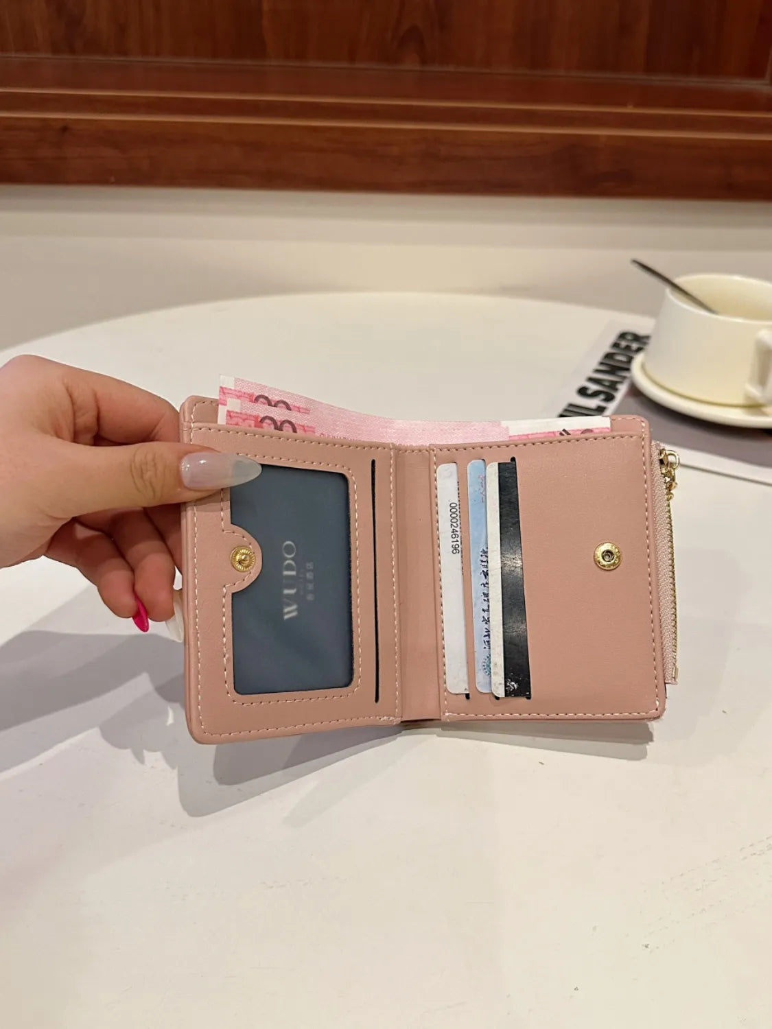 PU Leather Color Block Wallet OutfitFlow