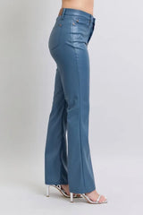 Judy Blue Full Size High Waist Tummy Control Faux Leather Bootcut Pants Plus Size OutfitFlow
