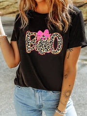 Halloween Ghost Boo Graphic Round Neck T Shirt OutfitFlow