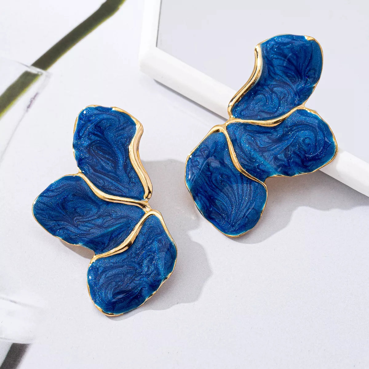 18K Gold-Plated Alloy Resin Drop Earrings OutfitFlow
