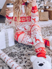 Outfit Flow - Full Size Christmas Element Round Neck Top and Pants Set