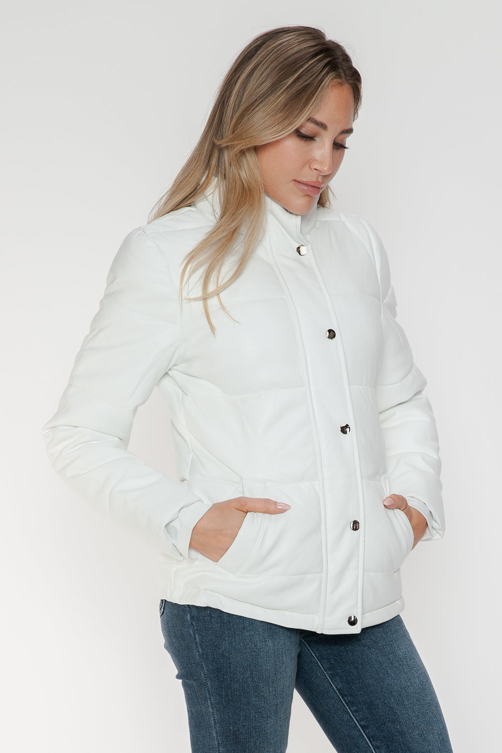 Outfit Flow - YMI Pocketed Zip Up Turtleneck Puffer Jacket