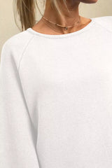 Boat Neck Raglan Sleeve Knit Top OutfitFlow