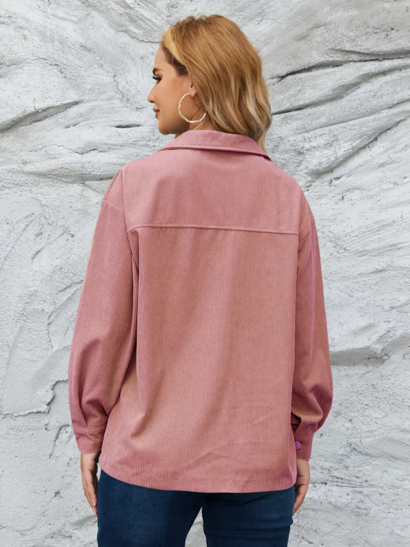 Casual Corduroy Button-Down Jacket OutfitFlow