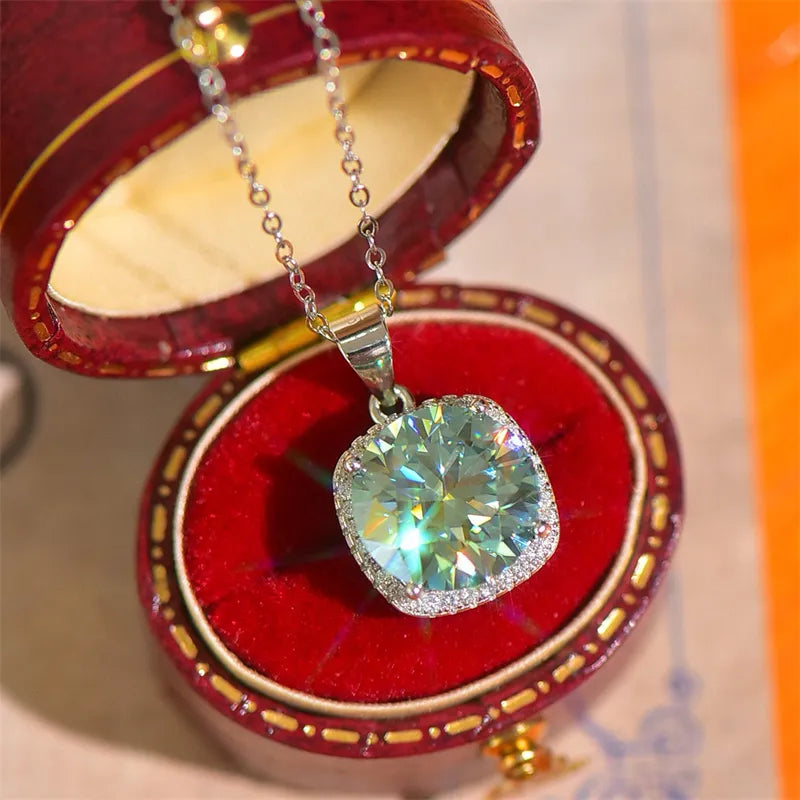 5 Carat Moissanite 925 Sterling Silver Pendant Necklace OutfitFlow