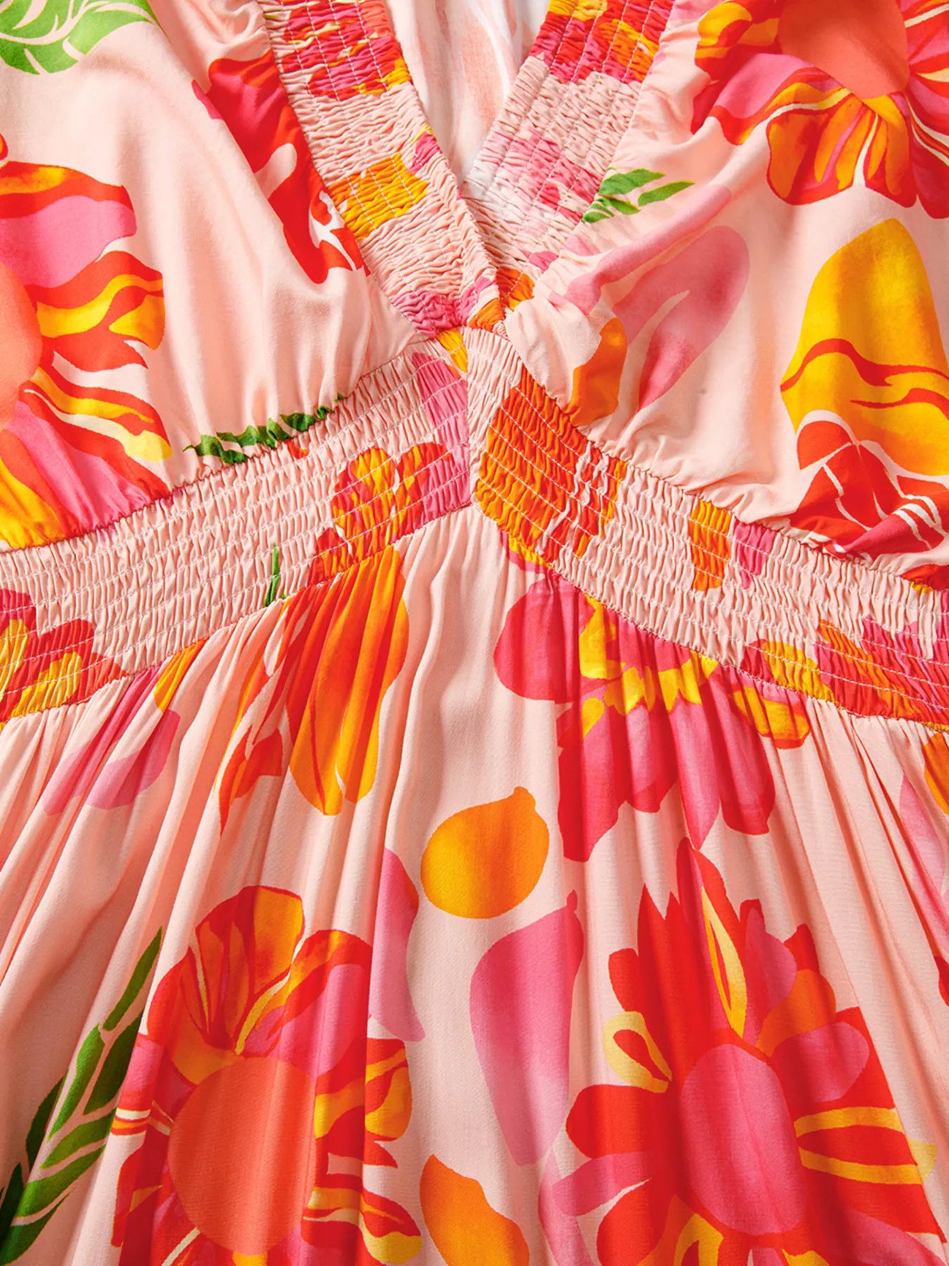 Smocked Floral Long Sleeve Maxi Dress OutfitFlow