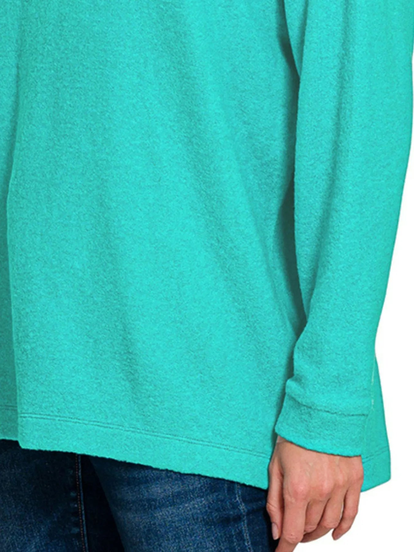 Zenana Hooded Brushed Melange Hacci Sweater OutfitFlow