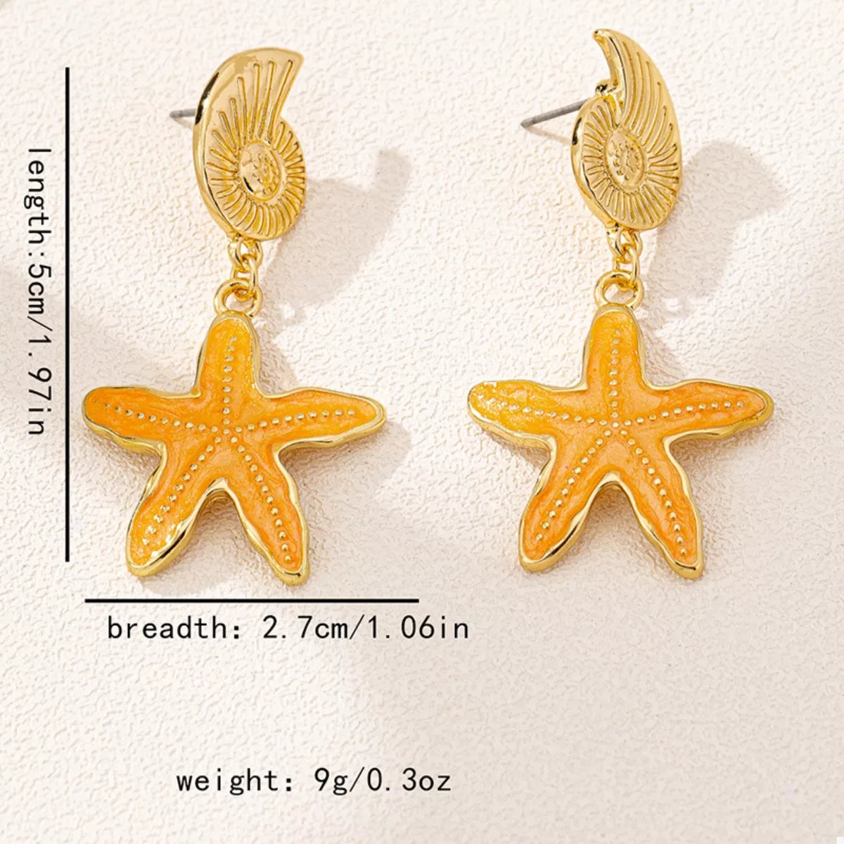 Ocean Shell Starfish Drop Earrings OutfitFlow