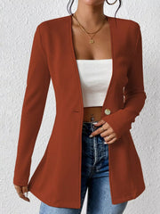 One Button Long Sleeve Blazer OutfitFlow