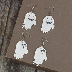 2 Piece Alloy Acrylic Ghost Dangle Earrings OutfitFlow