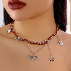 Halloween Double Layered Pendant Necklace OutfitFlow