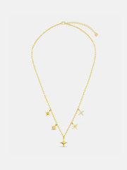 14K Gold-Plated Copper Zircon Pendant Necklace