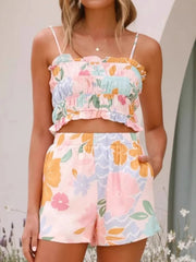 Printed Cami and Shorts Set Multicolor OutfitFlow