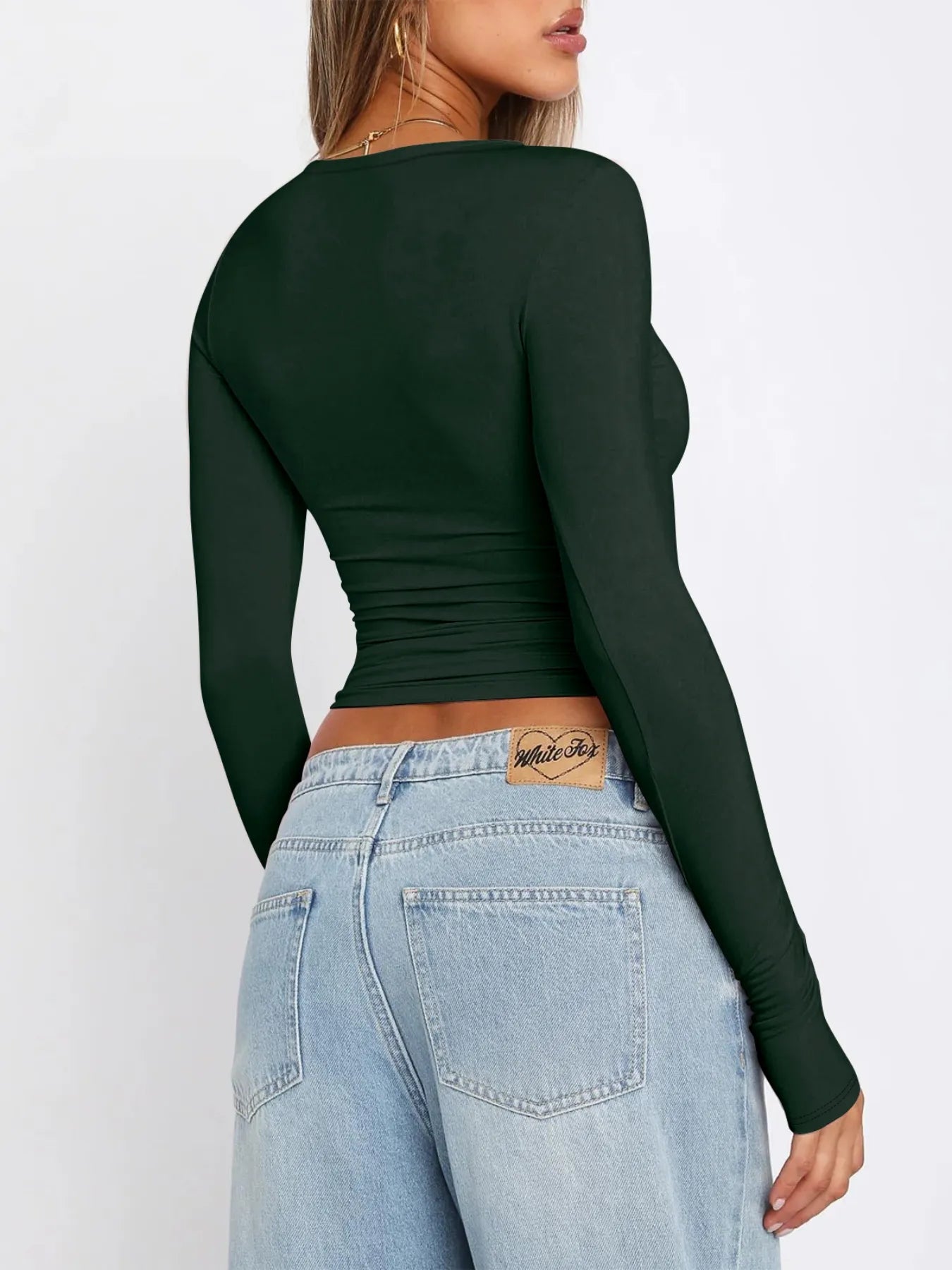 Long Sleeve Cropped T-Shirt OutfitFlow
