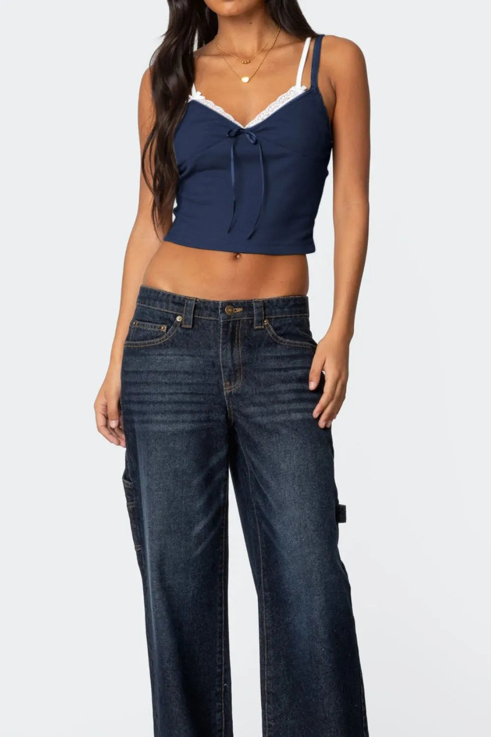 Lace Detail V-Neck Cami OutfitFlow