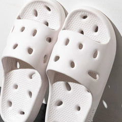 Open Toe Platform Slippers White OutfitFlow
