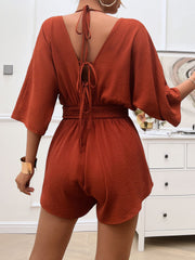 Outfit Flow - Devine Smocked Tie Back Romper