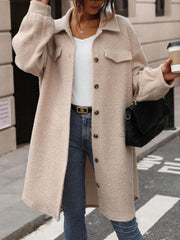 Outfit Flow - Button Up Drop Shoulder Sherpa Coat