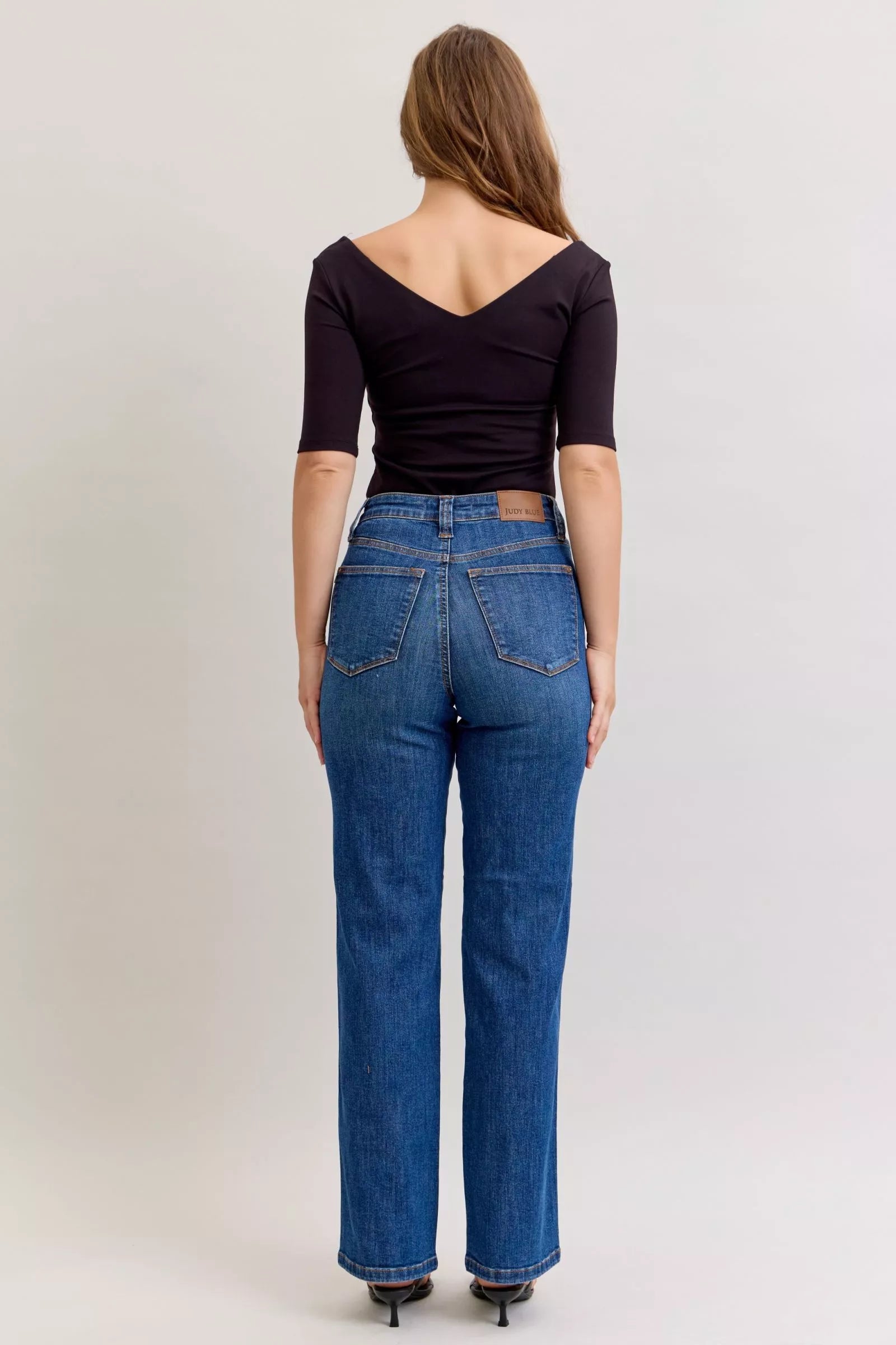 Judy Blue High Waist Tummy Control Straight Jeans OutfitFlow