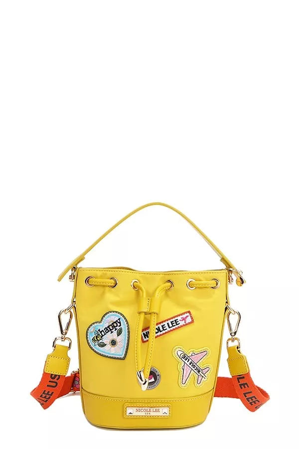 Nicole Lee USA Color Patch Bucket Bag YELLOW One Size Trendsi