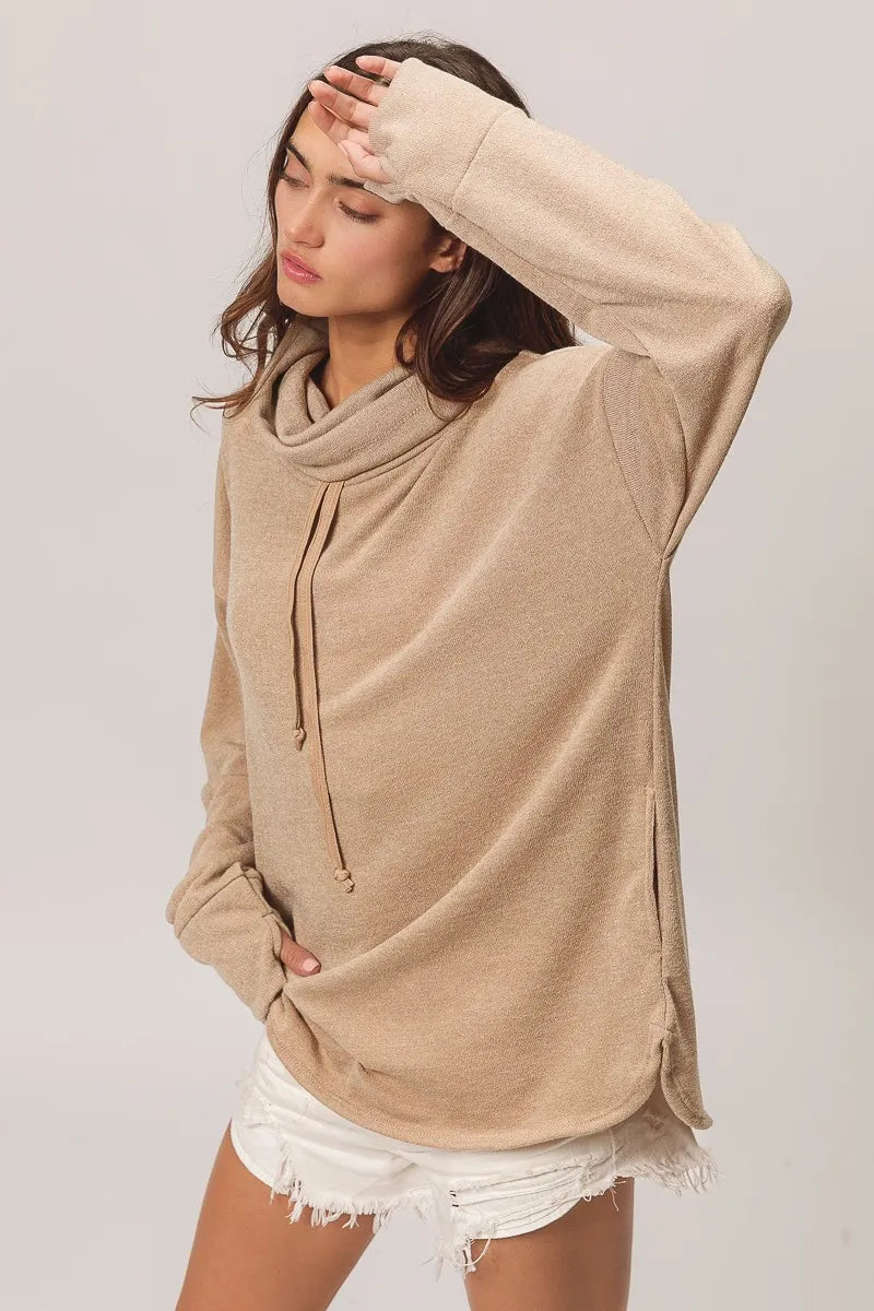 BiBi Solid Side Pocket Thumb Top OutfitFlow