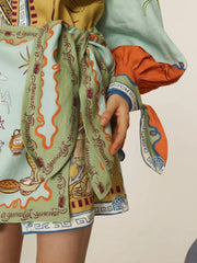 Printed Long Sleeve Shirt Dress OutfitFlow