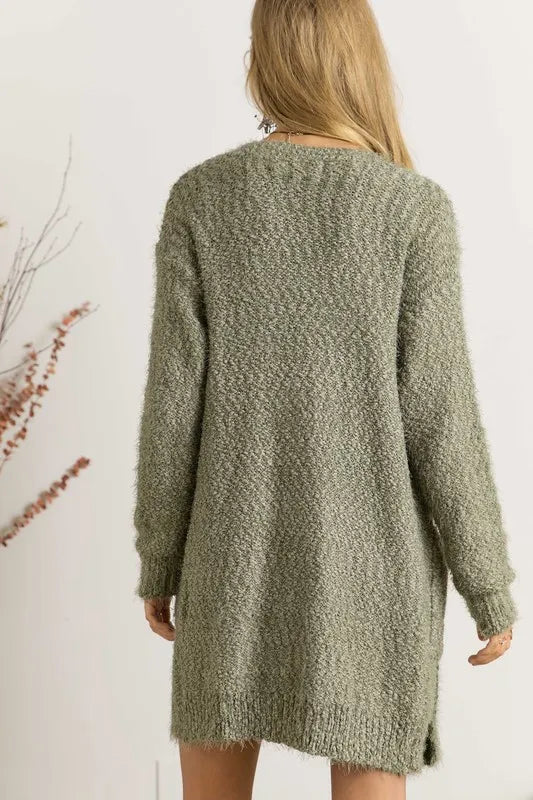 ADORA Comfy Fuzzy Sweater Cardigan OutfitFlow