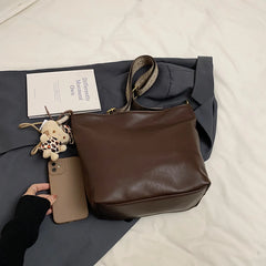 Leather Adjustable Strap Shoulder Bag Coffee onesize OutfitFlow