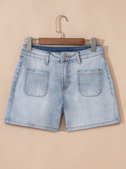 Wash High Rise Denim Shorts OutfitFlow