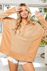 BiBi Thumb Opening Long Sleeve Top with Kangaroo Pocket