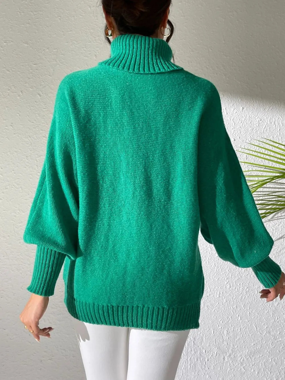 Turtleneck Long Sleeve Sweater OutfitFlow
