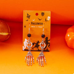 Halloween Skeleton Hand Drop Earrings OutfitFlow