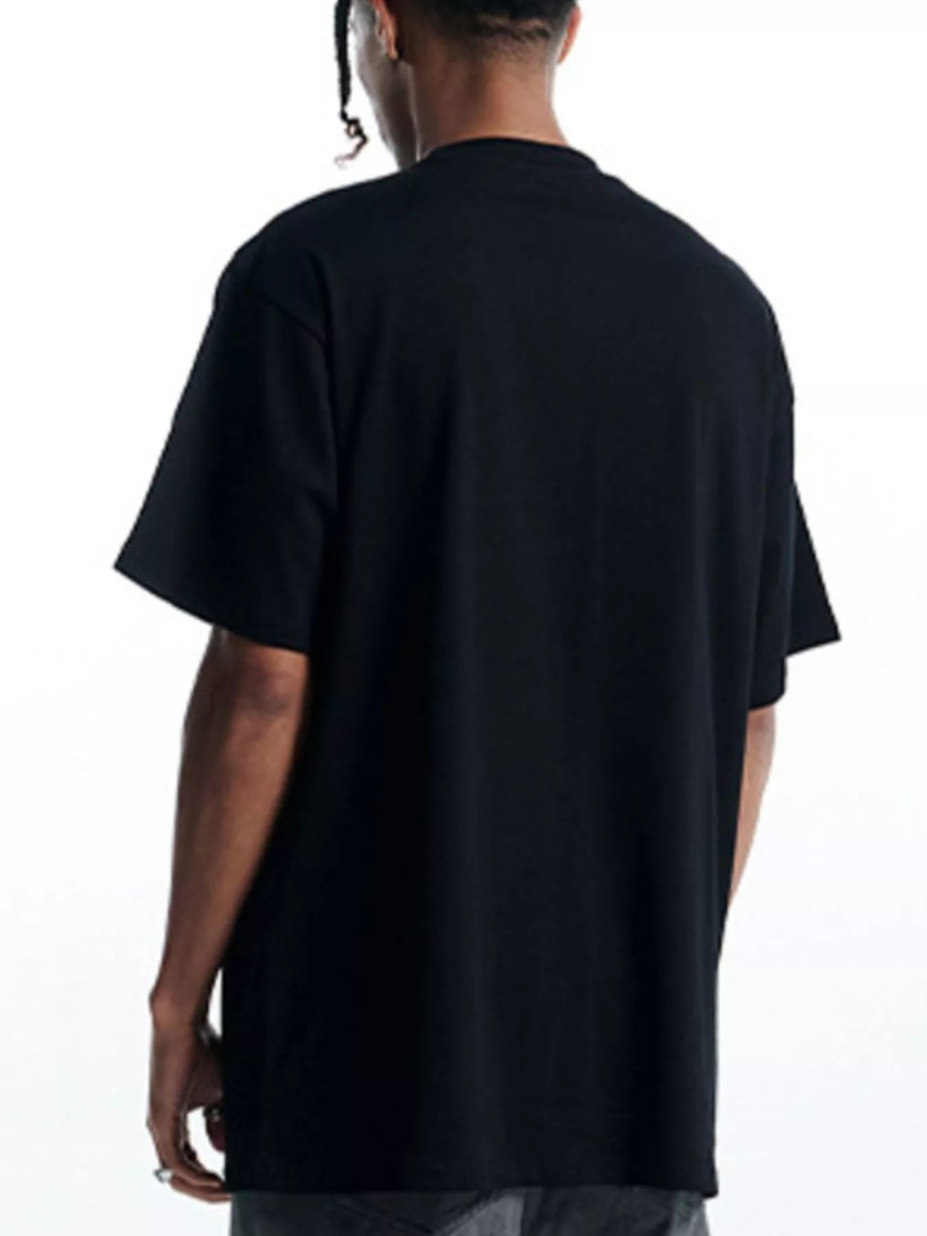 Men's Round Neck Oversized Cotton T-Shirt OutfitFlow