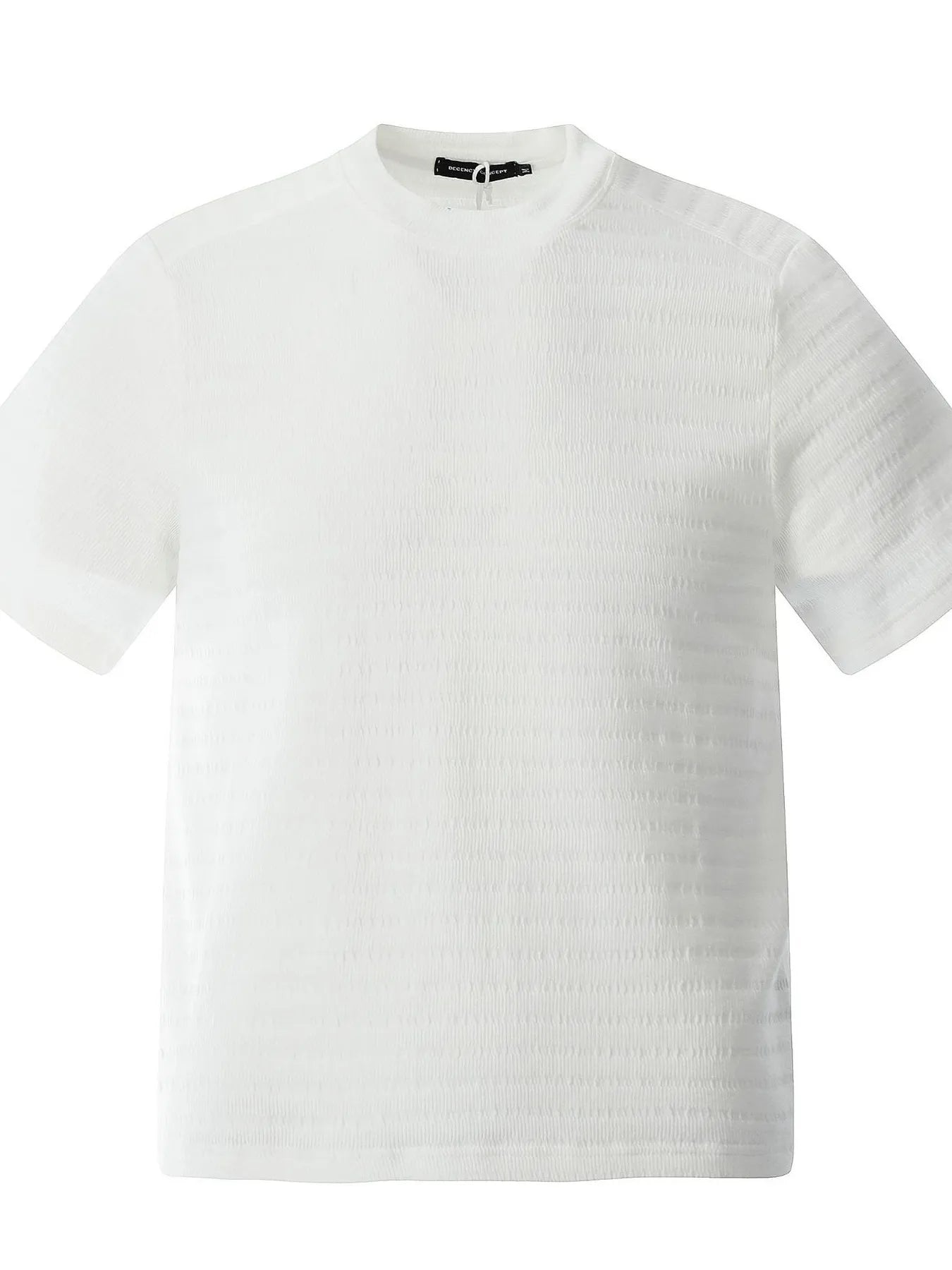 Men's Round Neck Short Sleeve T-Shirt White OutfitFlow